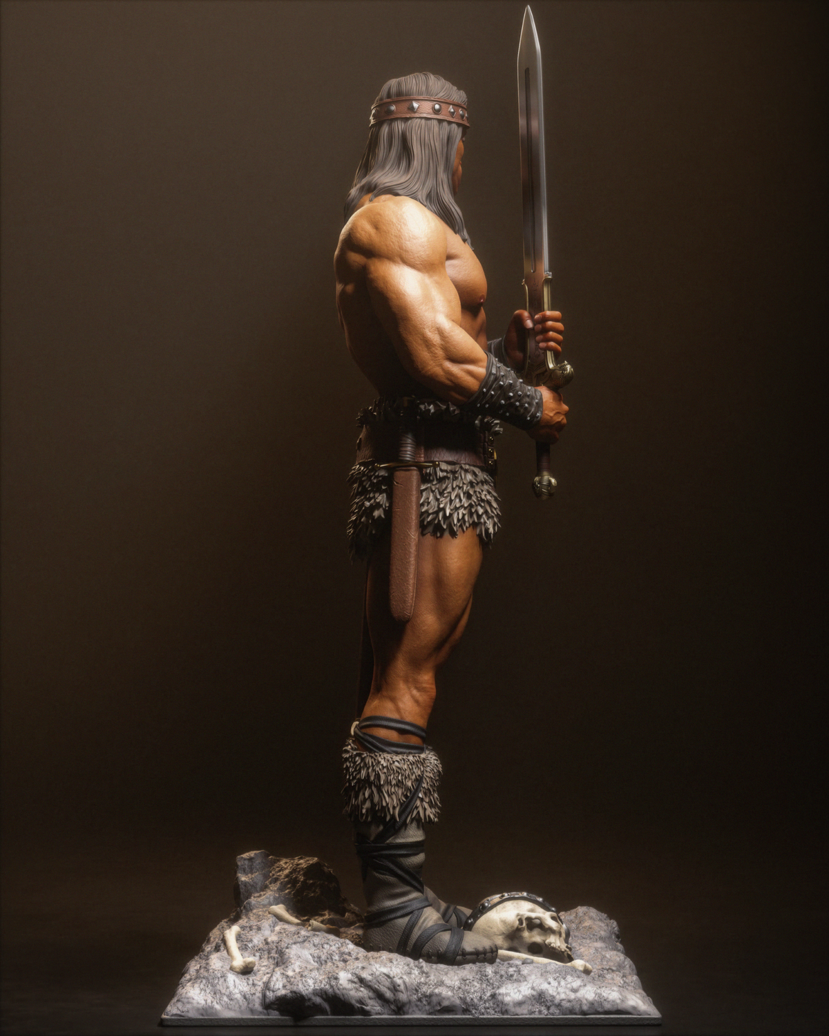 Arnold Conan Style Barbarian Warrior Unpainted Resin Garage Model Kit (1/6-1/12)