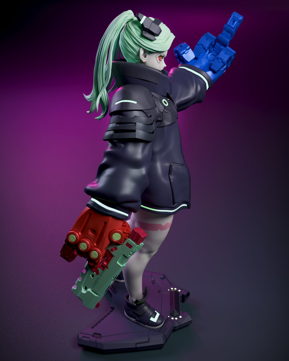 Rebecca Style Cyberpunk Edgerunners Anime Unpainted Resin Garage Kit (1/6-1/12)