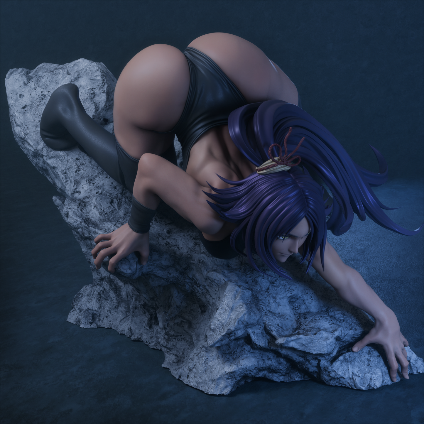 Yoruichi style Speed Warrior Girl resin kit – Unpainted 3D Printed Model kit
