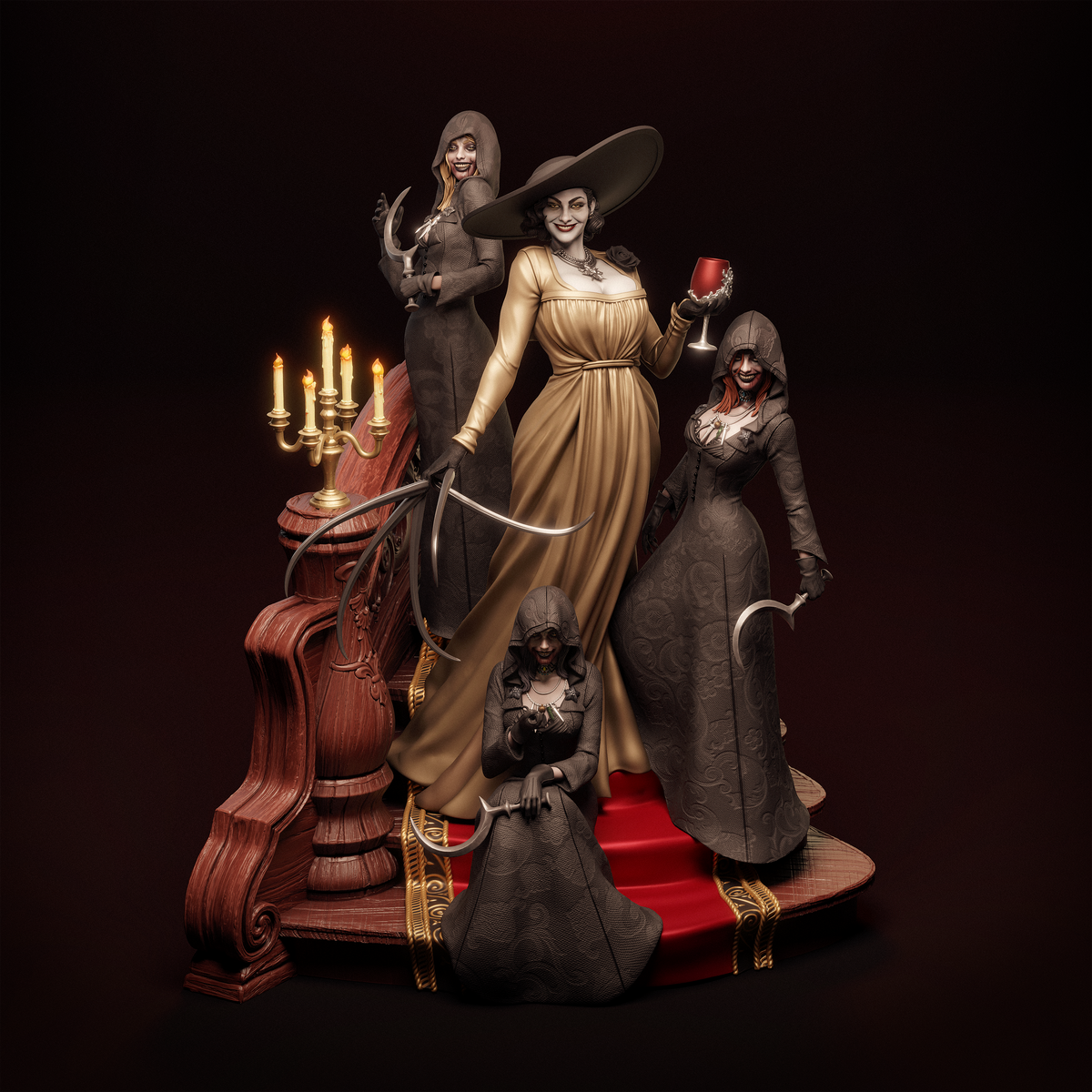 Lady Dimitrescu resin figure set