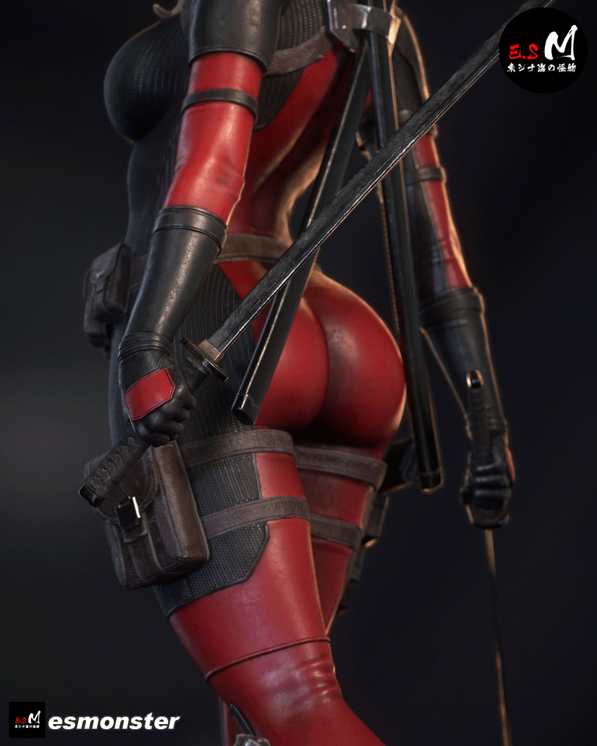 Lady Deadpool Standing Style Marvel Unpainted Resin Garage Model Kit (1/6-1/12)