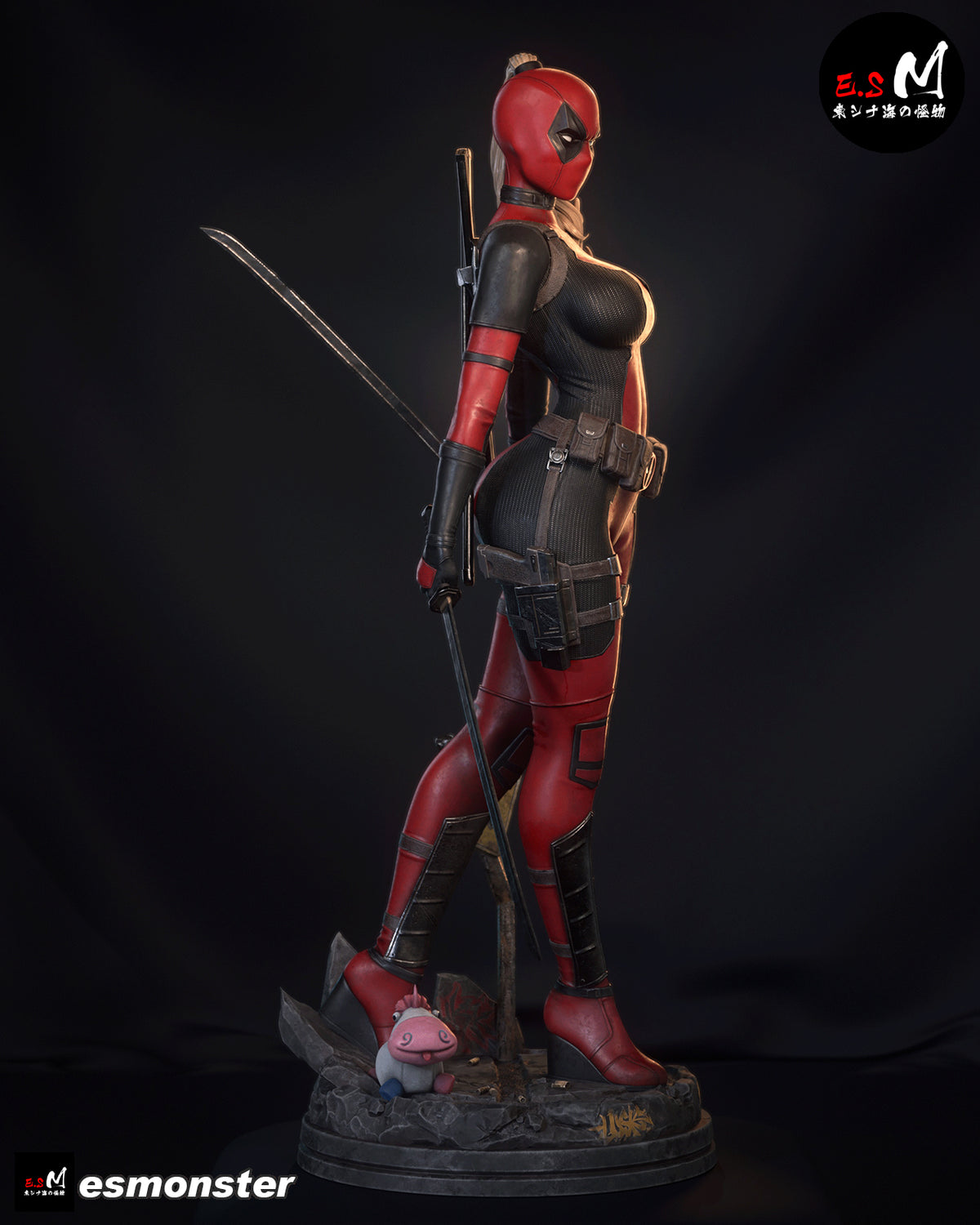 Lady Deadpool Standing Style Marvel Unpainted Resin Garage Model Kit (1/6-1/12)