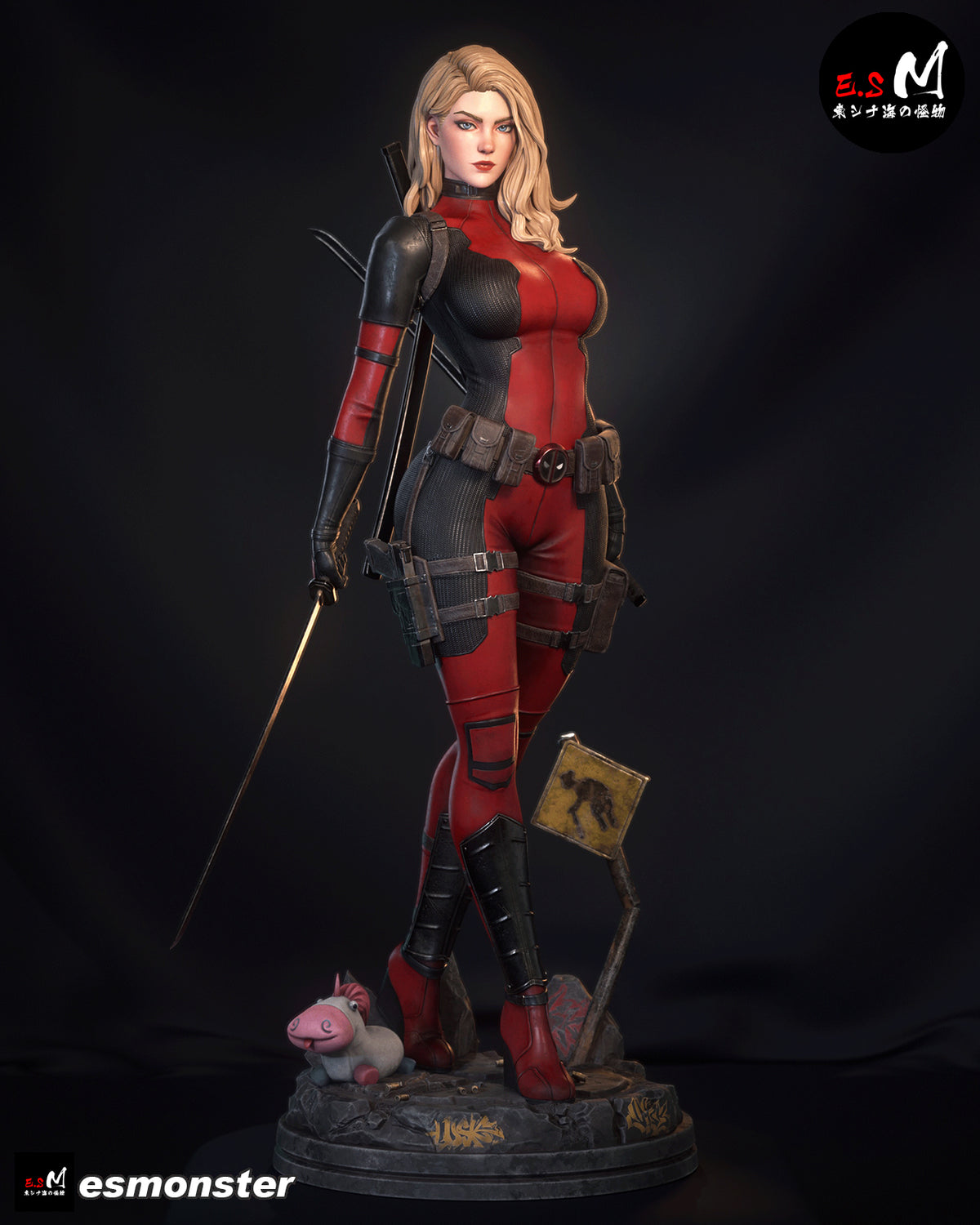 Lady Deadpool Standing Style Marvel Unpainted Resin Garage Model Kit (1/6-1/12)