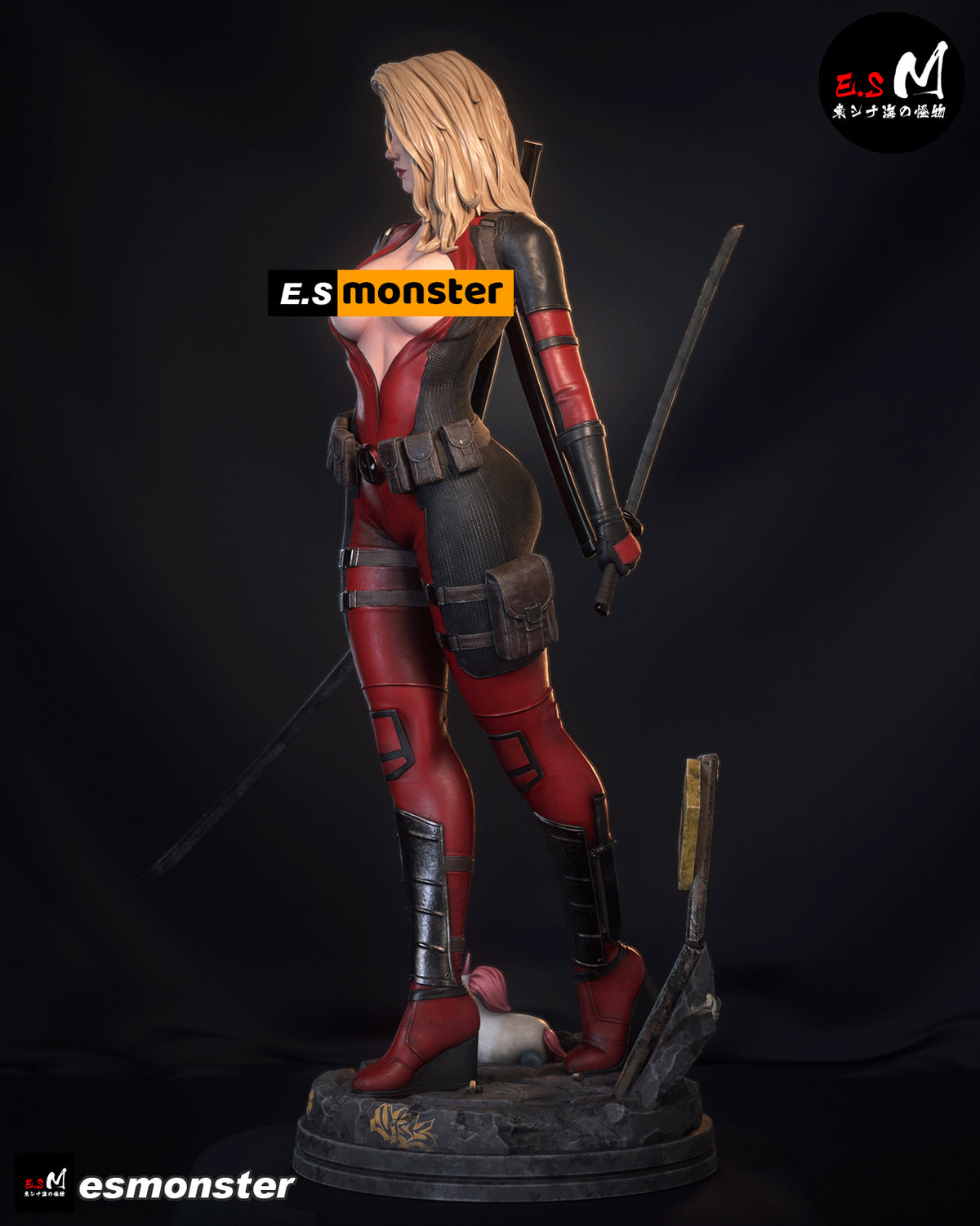 Lady Deadpool Standing Style Marvel Unpainted Resin Garage Model Kit (1/6-1/12)