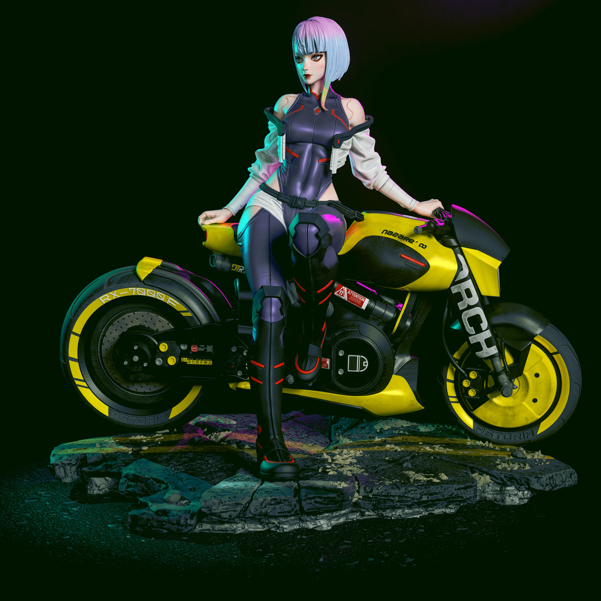 Lucy Style Cyberpunk: Edgerunners Anime Unpainted Resin Garage Kit (1/6-1/12)