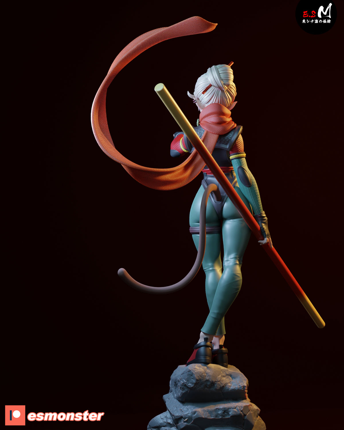 Monkey Heir Staff Journey West Unpainted Resin Garage Kit (1/6-1/12)