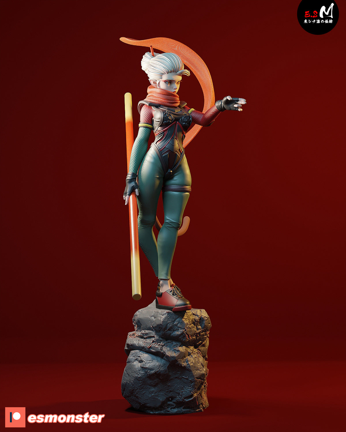Monkey Heir Staff Journey West Unpainted Resin Garage Kit (1/6-1/12)