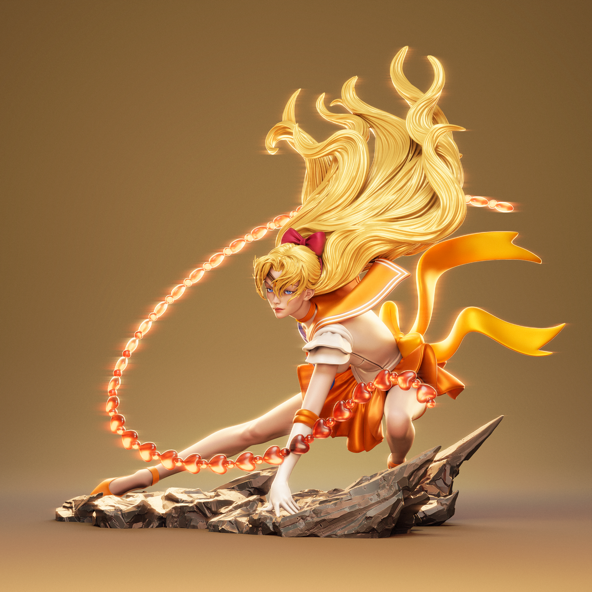 Sailor Venus Style Sailor Moon Anime Unpainted Resin Garage Model Kit (1/6-1/12)
