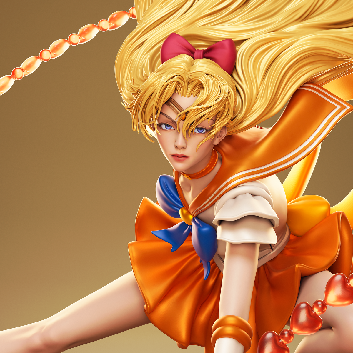 Sailor Venus Style Sailor Moon Anime Unpainted Resin Garage Model Kit (1/6-1/12)