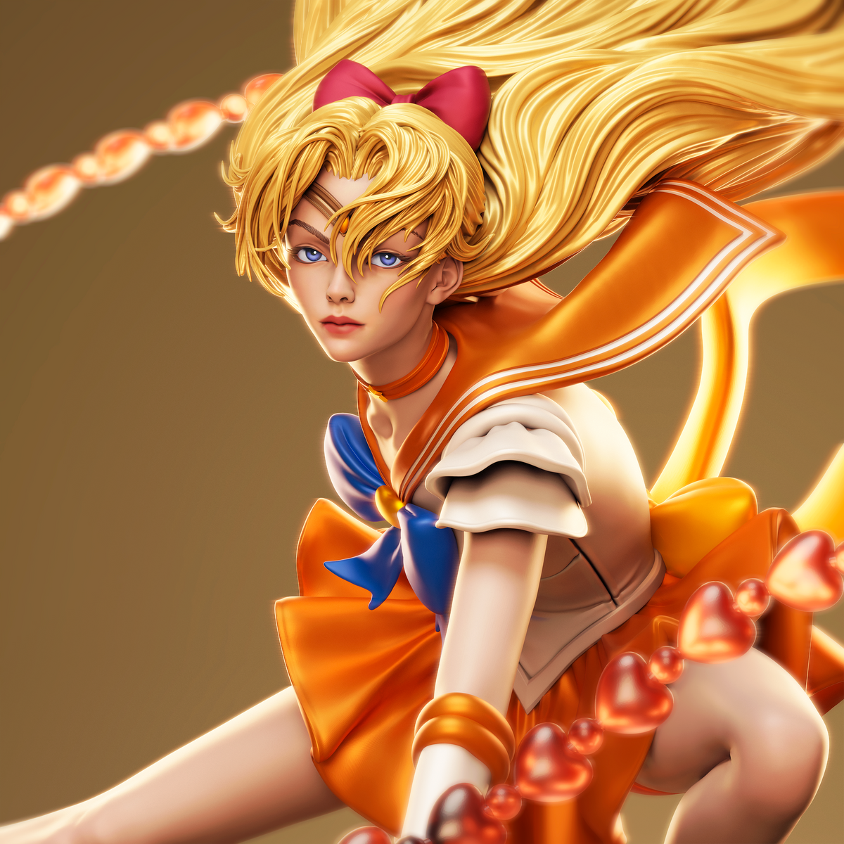 Sailor Venus Style Sailor Moon Anime Unpainted Resin Garage Model Kit (1/6-1/12)