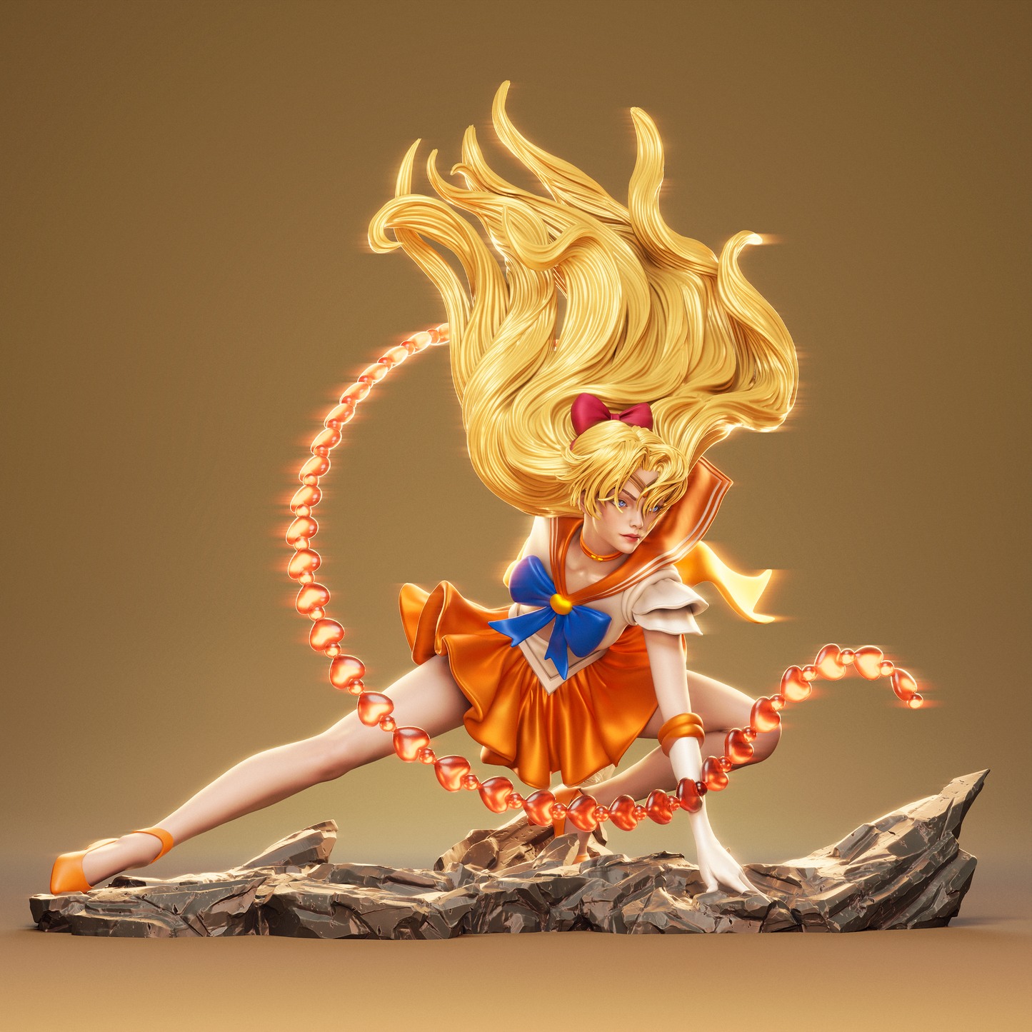Sailor Venus Style Guardian Warrior Resin Kit – Unpainted 3D Printed Model Kit
