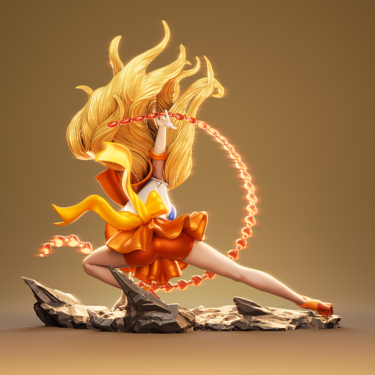 Sailor Venus Style Sailor Moon Anime Unpainted Resin Garage Model Kit (1/6-1/12)