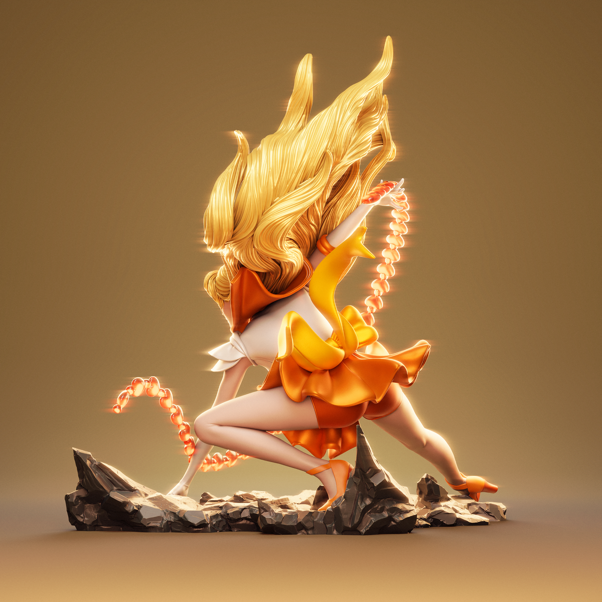 Sailor Venus Style Sailor Moon Anime Unpainted Resin Garage Model Kit (1/6-1/12)