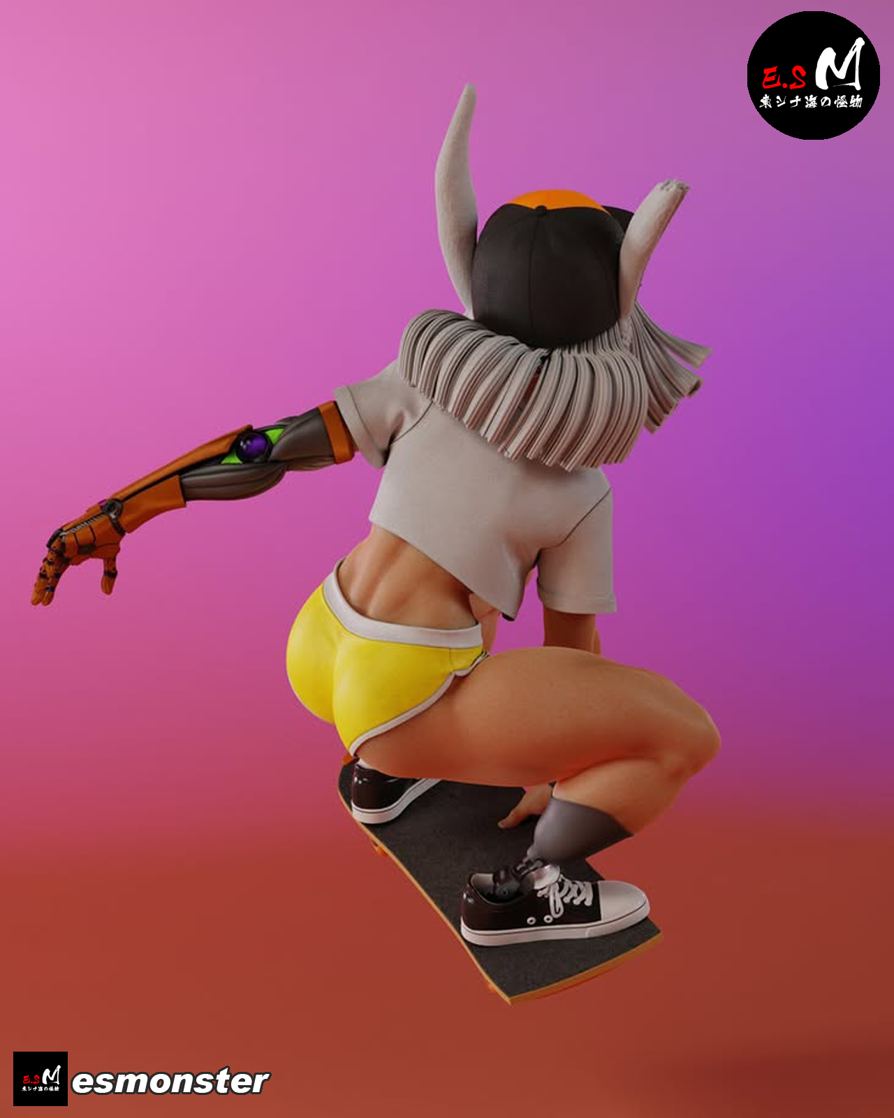 Skateboard Mirko Style My Hero Academia Unpainted Resin Kit (1/6-1/12)