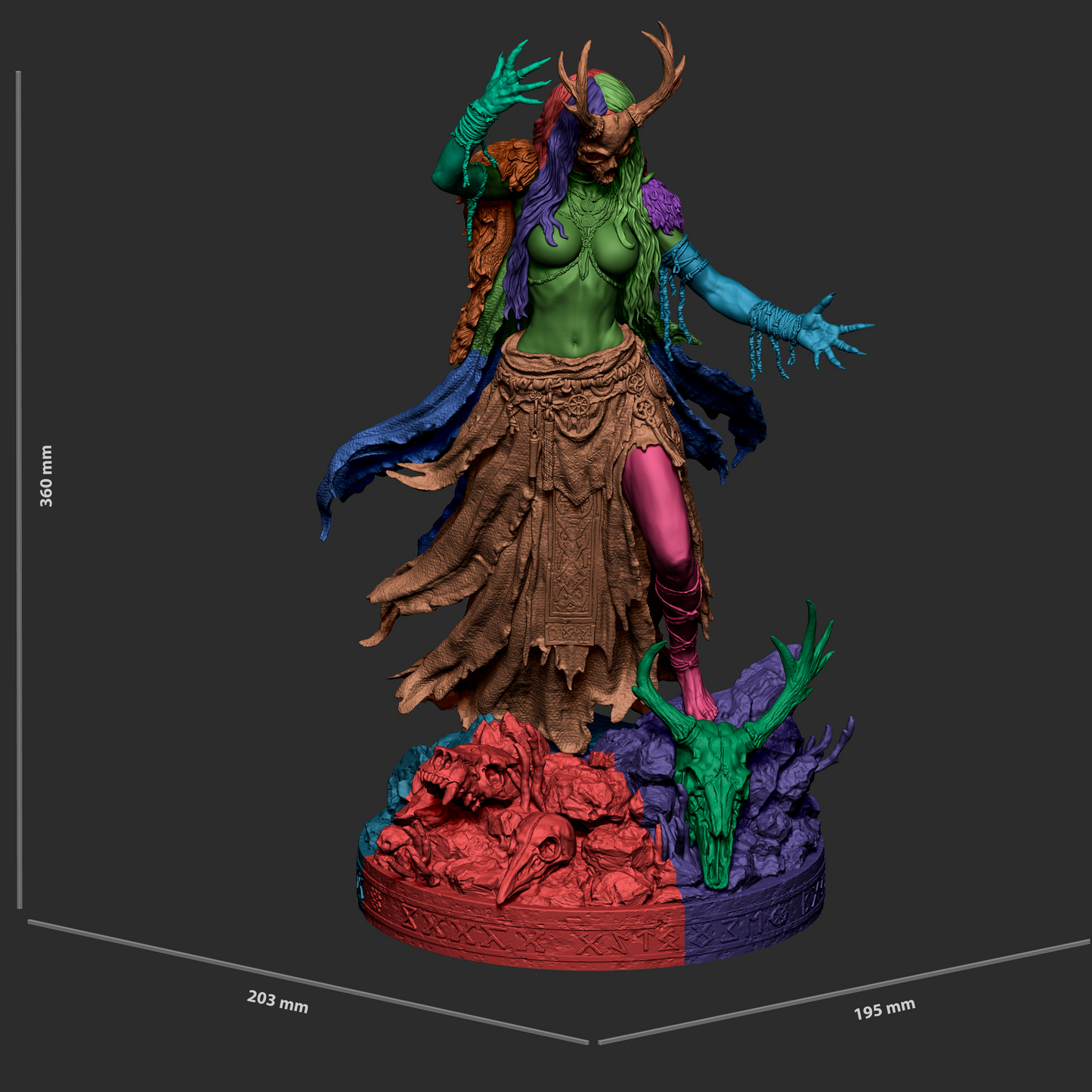Norse Witch Fantasy OC Unpainted Resin Garage Model Kit (1/6-1/12)