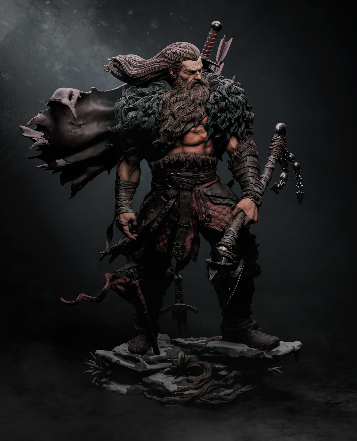North Warrior Style Viking Fantasy Unpainted Resin Garage Model Kit (1/6-1/12)