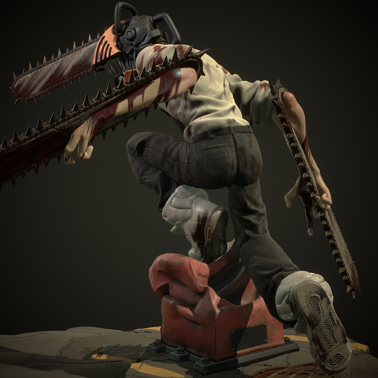 Chainsaw Man style Chainsaw Hero resin kit – Unpainted 3D Printed Model kit