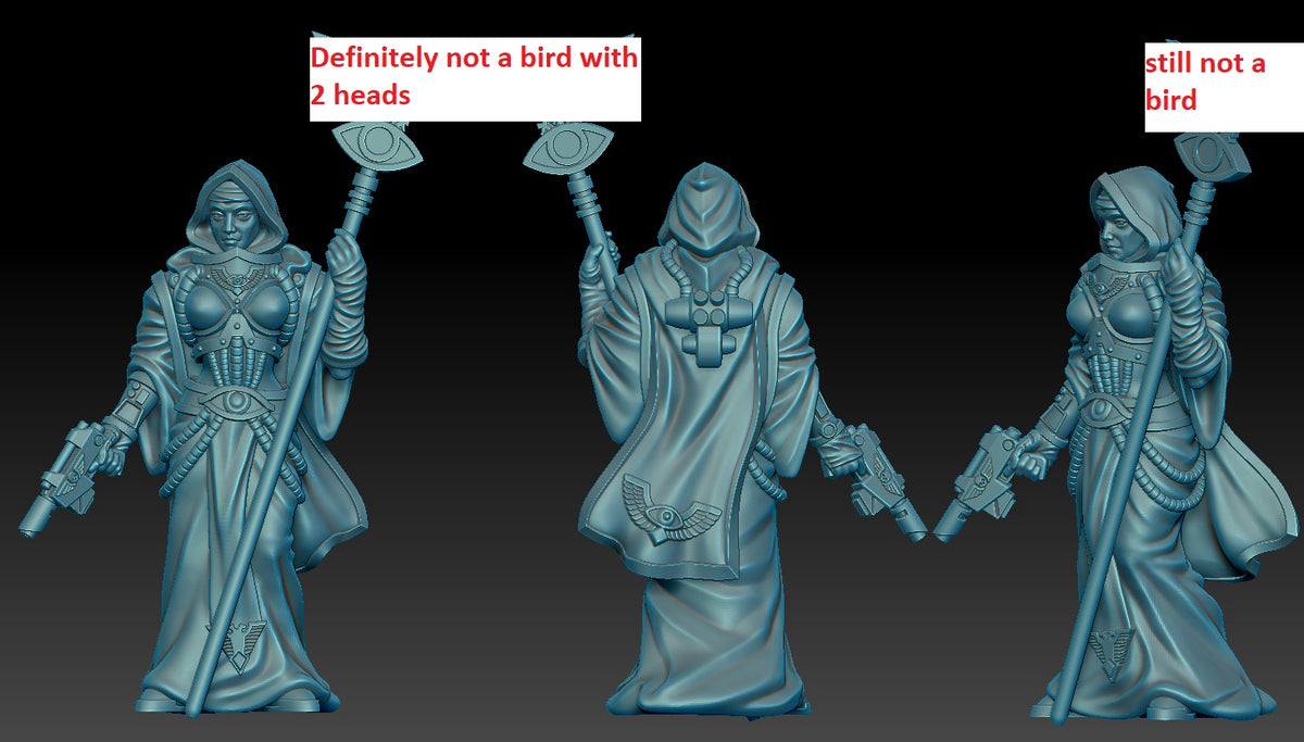 Female Psyker Grimdark Sci-Fi Proxy Unpainted Resin Model Kit