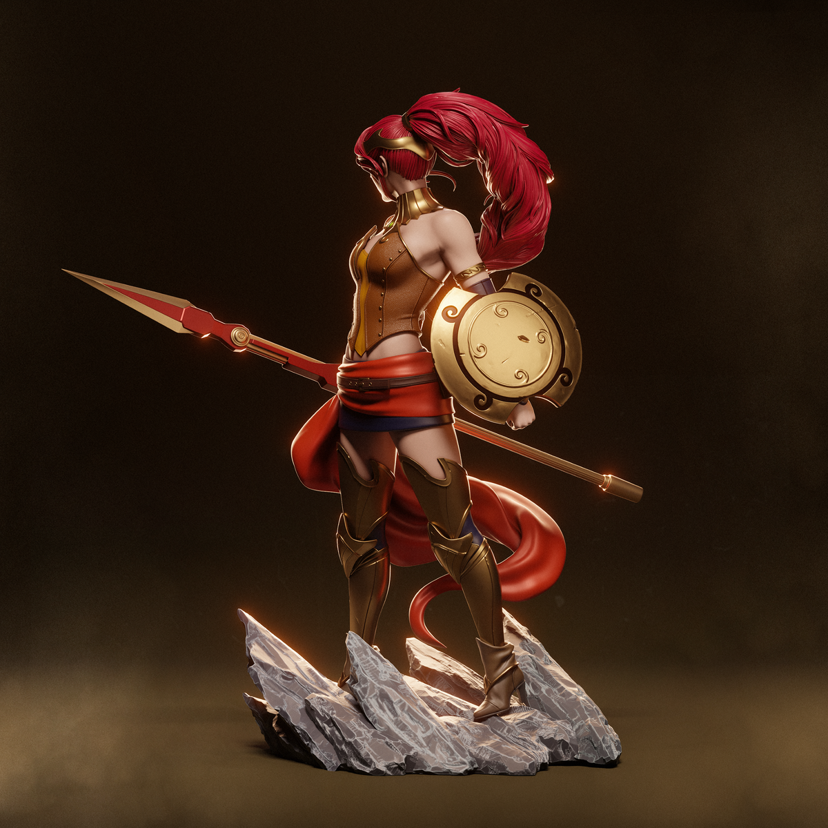 Pyrrha Style RWBY Anime Warrior Unpainted Resin Garage Model Kit (1/6-1/12)