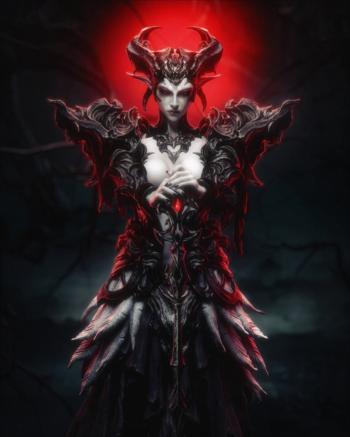 Queen of the Ashen Vale Style Fantasy Statue Unpainted Resin Garage (1/6-1/12)