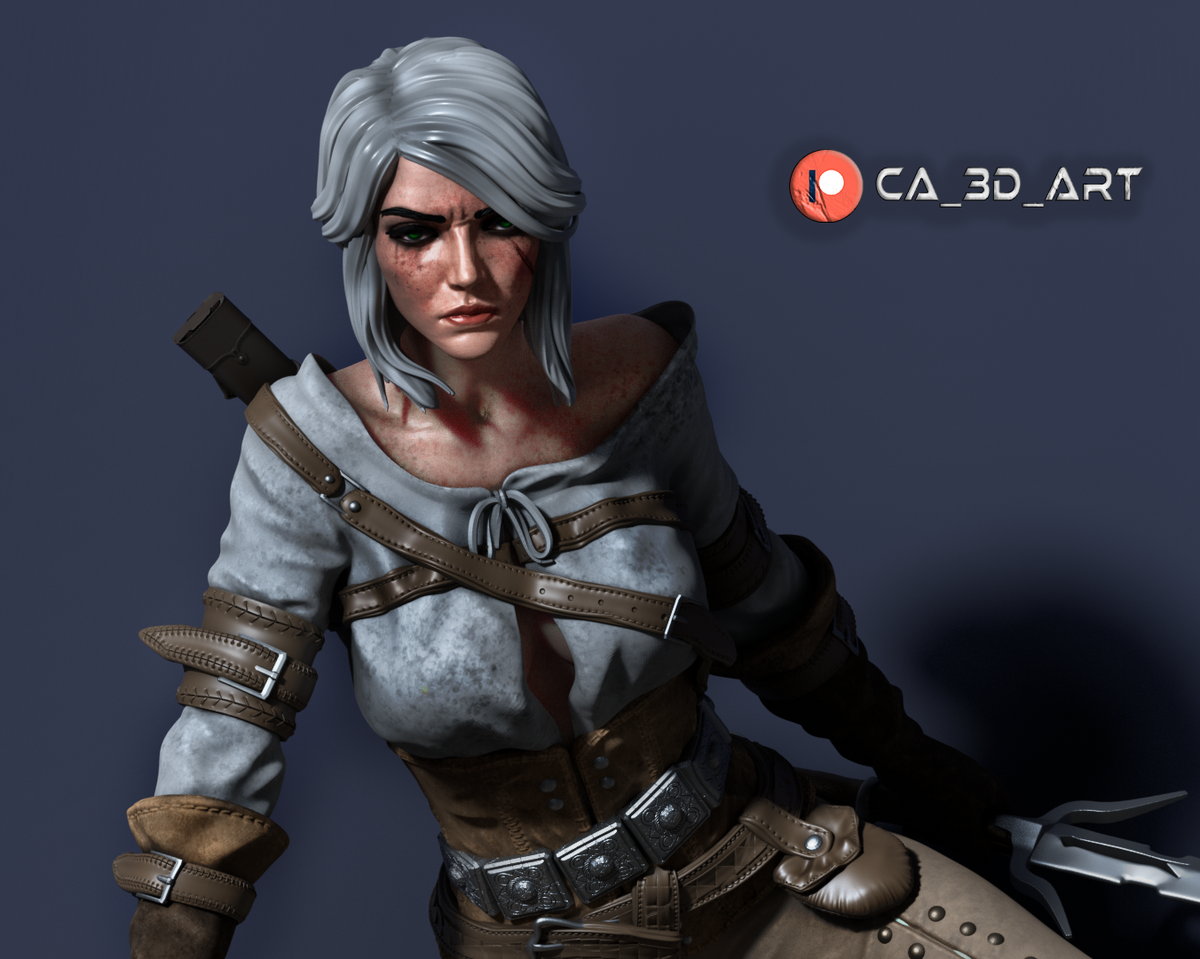 Ciri Style Witcher Fantasy Gaming Unpainted Resin Garage Model Kit (1/6-1/12)