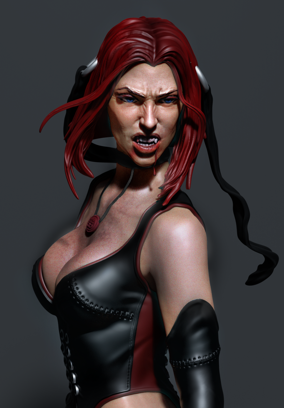 BloodRayne Style Vampire Gaming Unpainted Resin Garage Model Kit (1/6-1/12)
