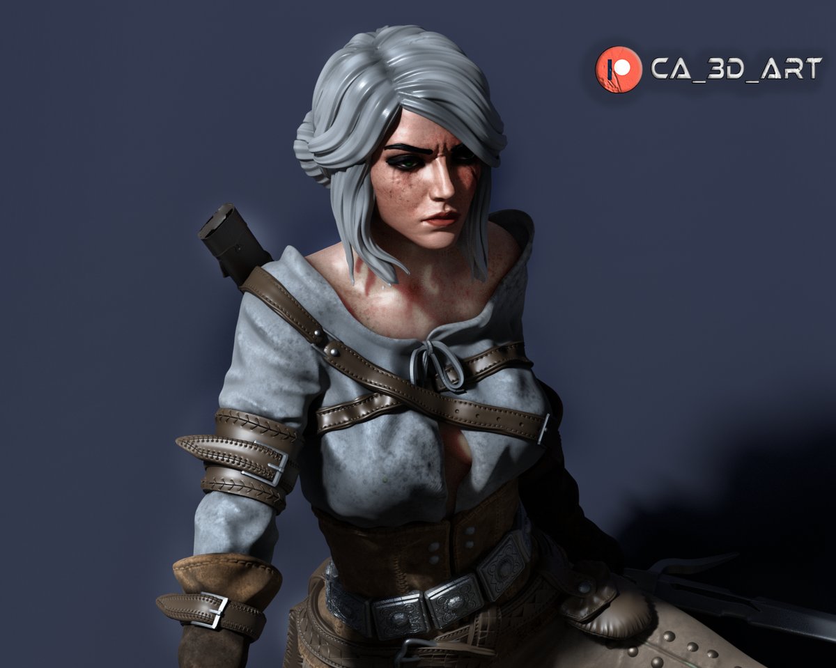 Ciri Style Witcher Fantasy Gaming Unpainted Resin Garage Model Kit (1/6-1/12)