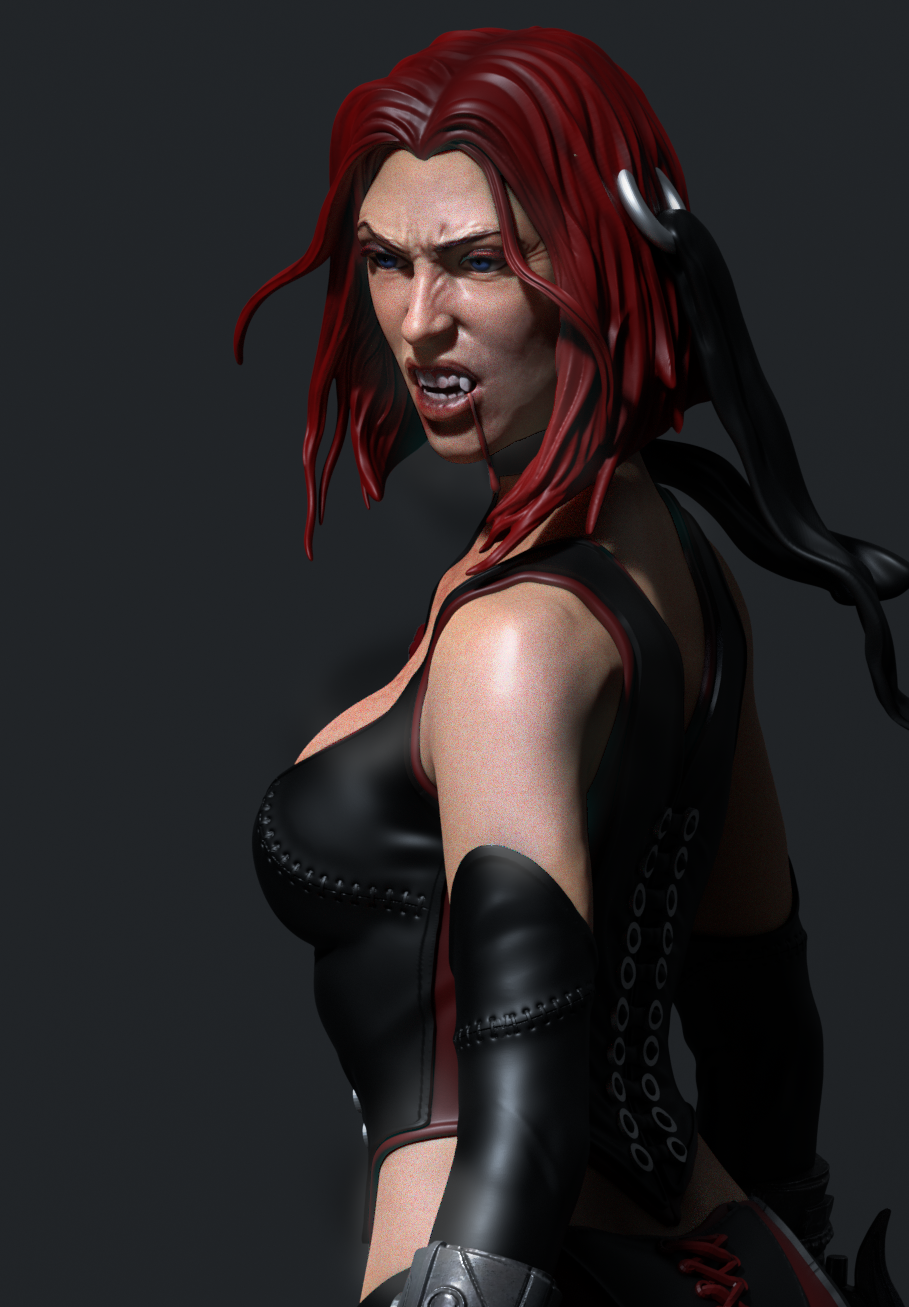 BloodRayne Style Vampire Gaming Unpainted Resin Garage Model Kit (1/6-1/12)