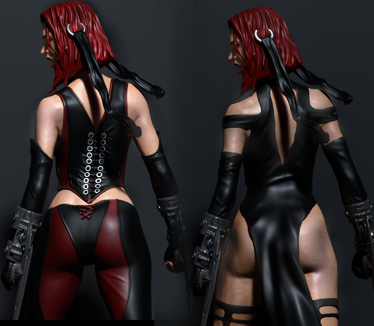 BloodRayne Style Vampire Gaming Unpainted Resin Garage Model Kit (1/6-1/12)