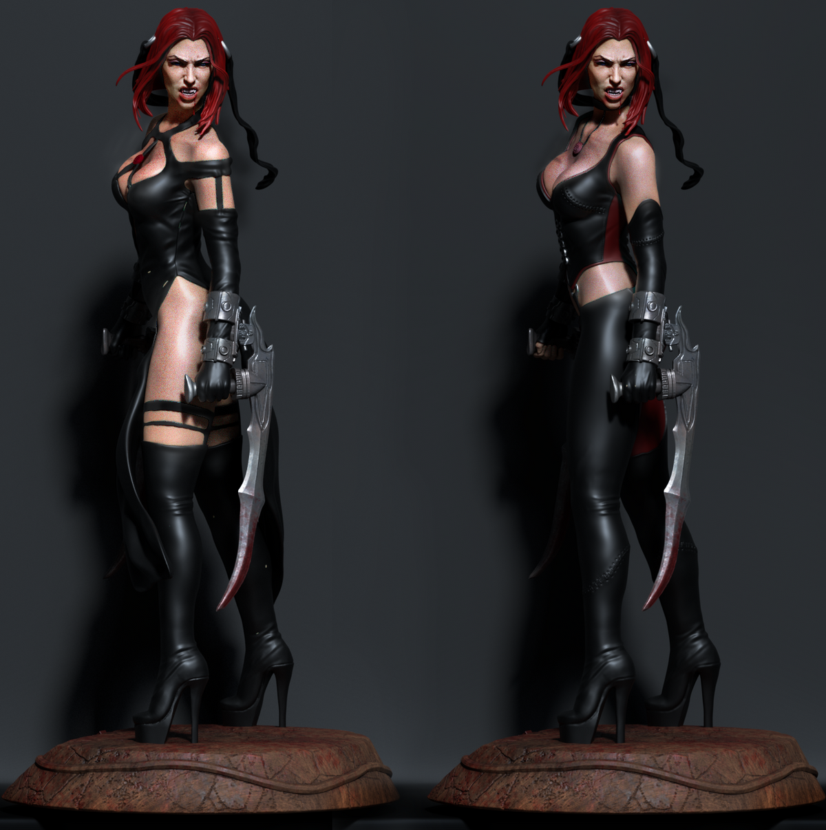 BloodRayne Style Vampire Gaming Unpainted Resin Garage Model Kit (1/6-1/12)