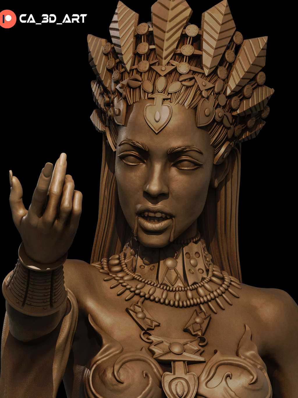 Akasha style Gothic Vampire Queen resin kit – Unpainted 3D Printed Model kit