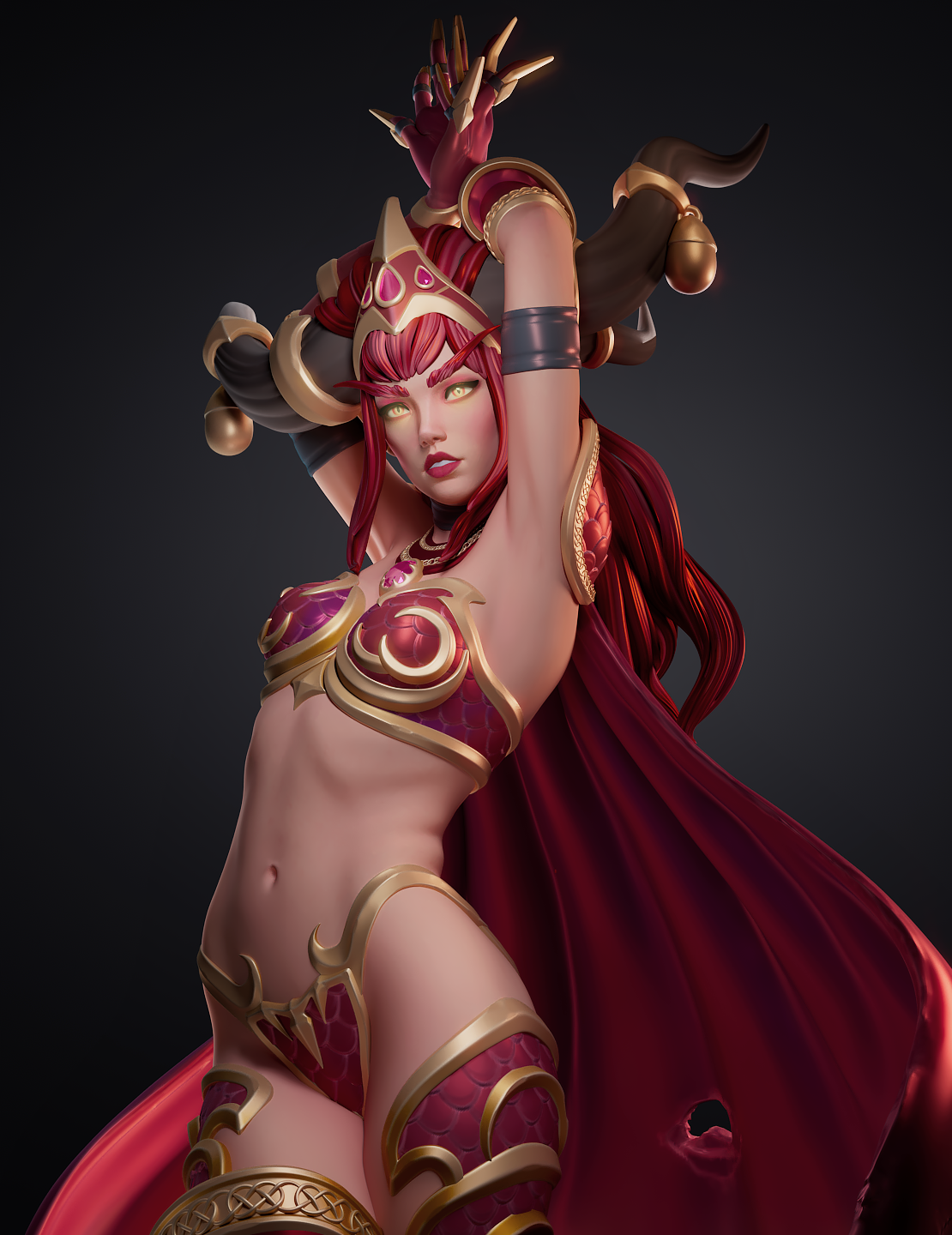 Alexstrasza style Dragon Queen resin kit – Unpainted 3D Printed Model kit