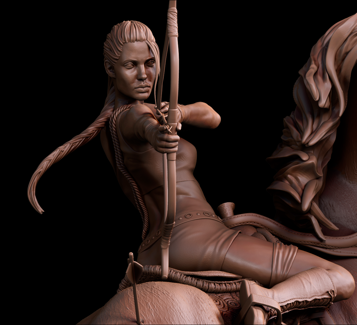 Lara Croft style Wilderness Ride Girl resin kit – Unpainted 3D Printed Model kit