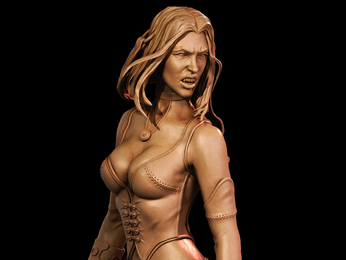 BloodRayne Style Vampire Gaming Unpainted Resin Garage Model Kit (1/6-1/12)