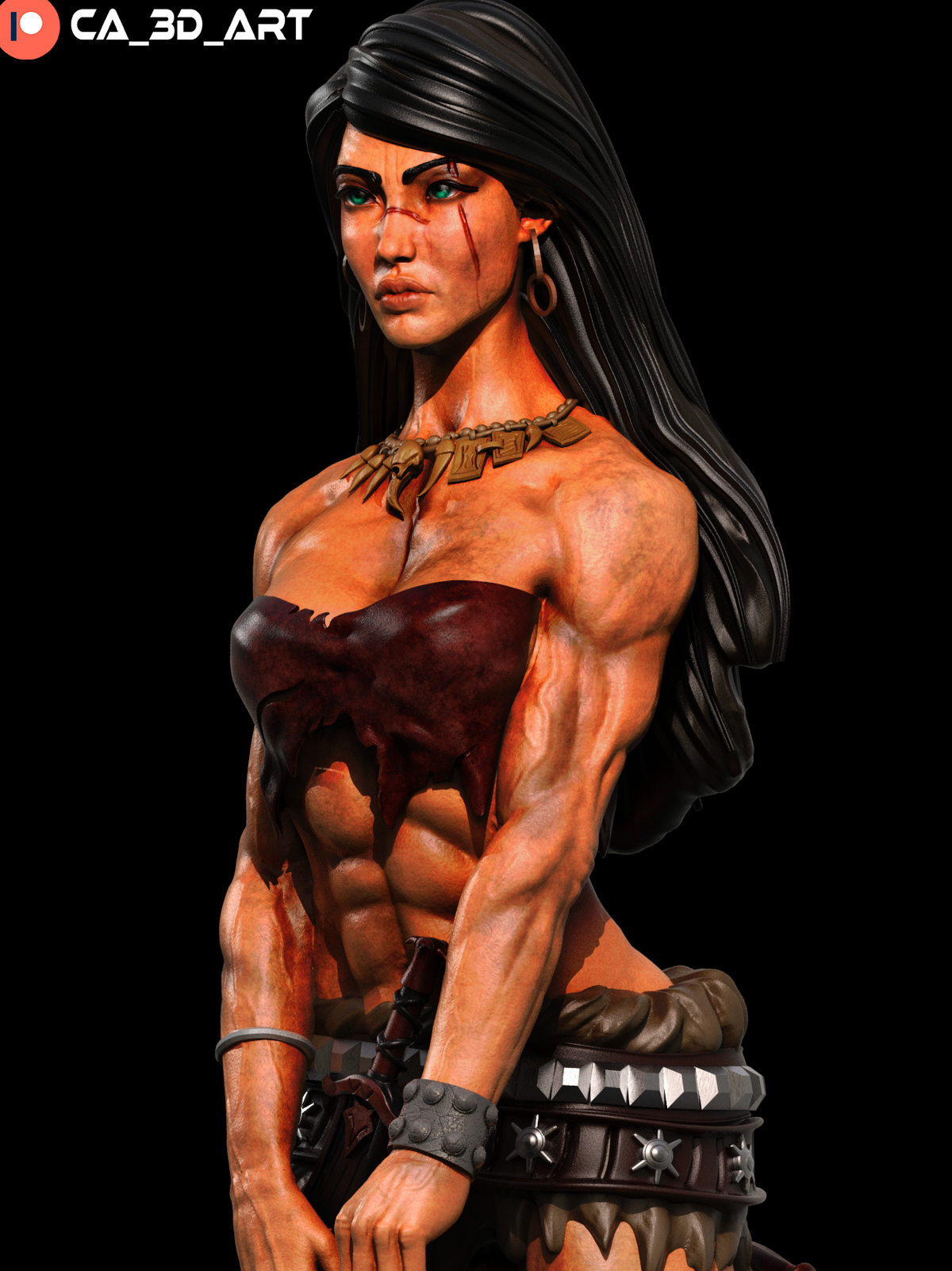 Female Conan Style Barbarian Warrior Unpainted Resin Garage Model Kit (1/6-1/12)