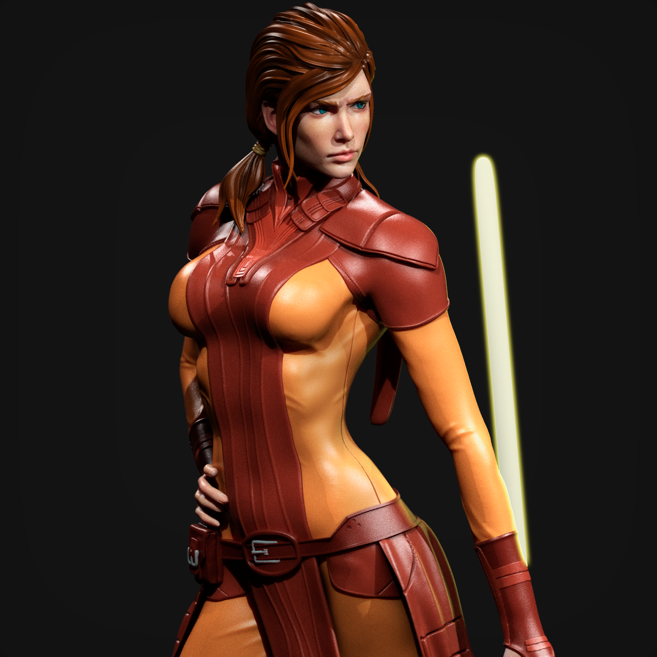 Bastila style Sci-Fi Force Warrior resin kit – Unpainted 3D Printed Model kit