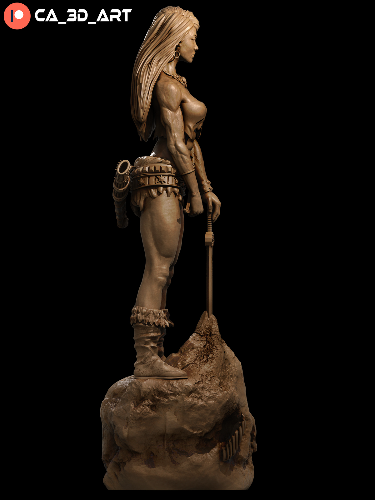 Female Conan Style Barbarian Warrior Unpainted Resin Garage Model Kit (1/6-1/12)