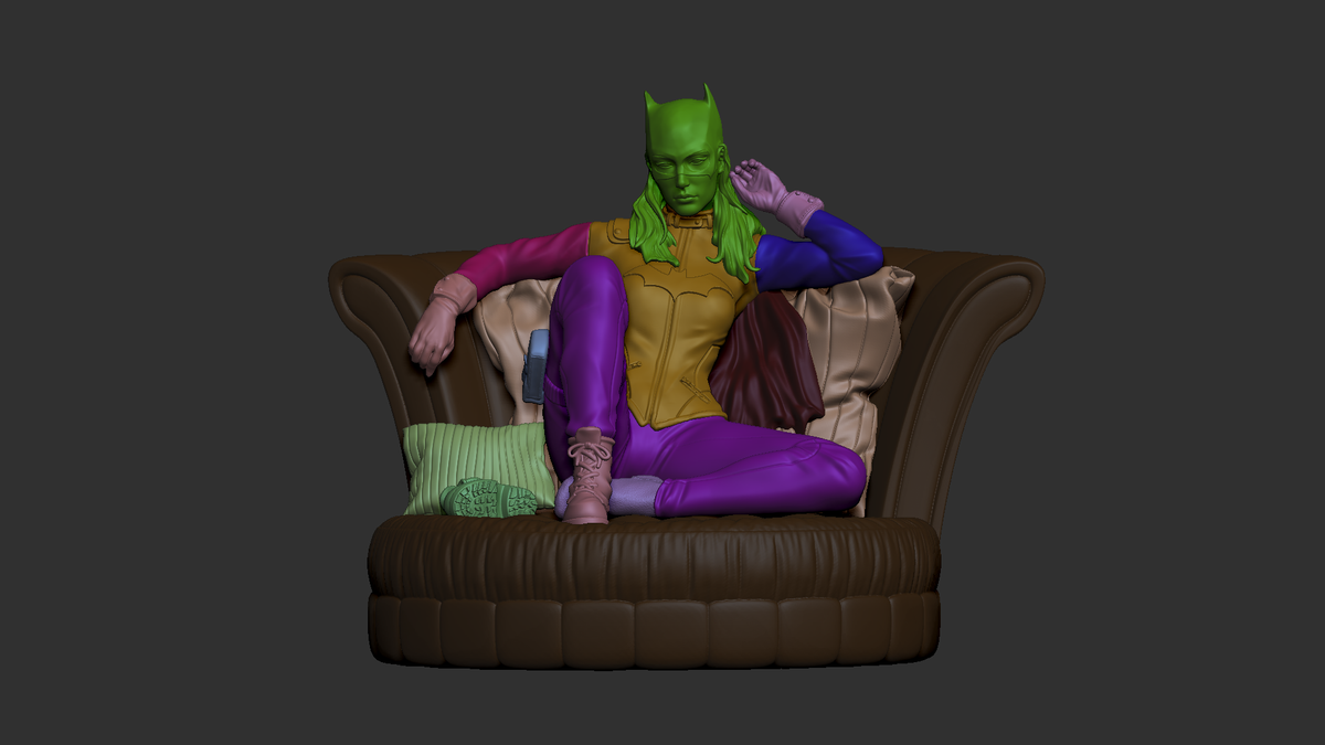 Batgirl Relaxed Style DC Comics Heroine Unpainted Resin Garage Kit (1/6-1/12)