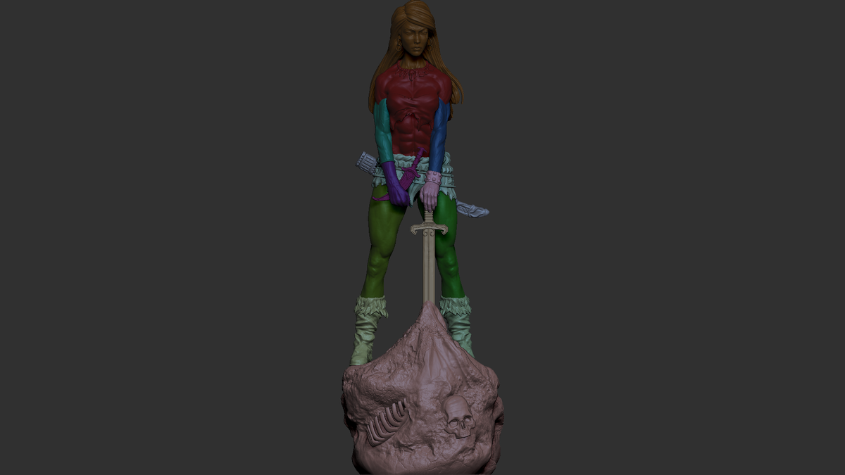 Female Conan Style Barbarian Warrior Unpainted Resin Garage Model Kit (1/6-1/12)