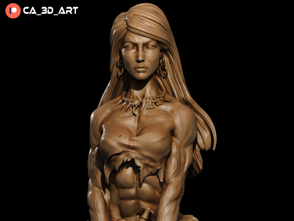 Female Conan Style Barbarian Warrior Unpainted Resin Garage Model Kit (1/6-1/12)