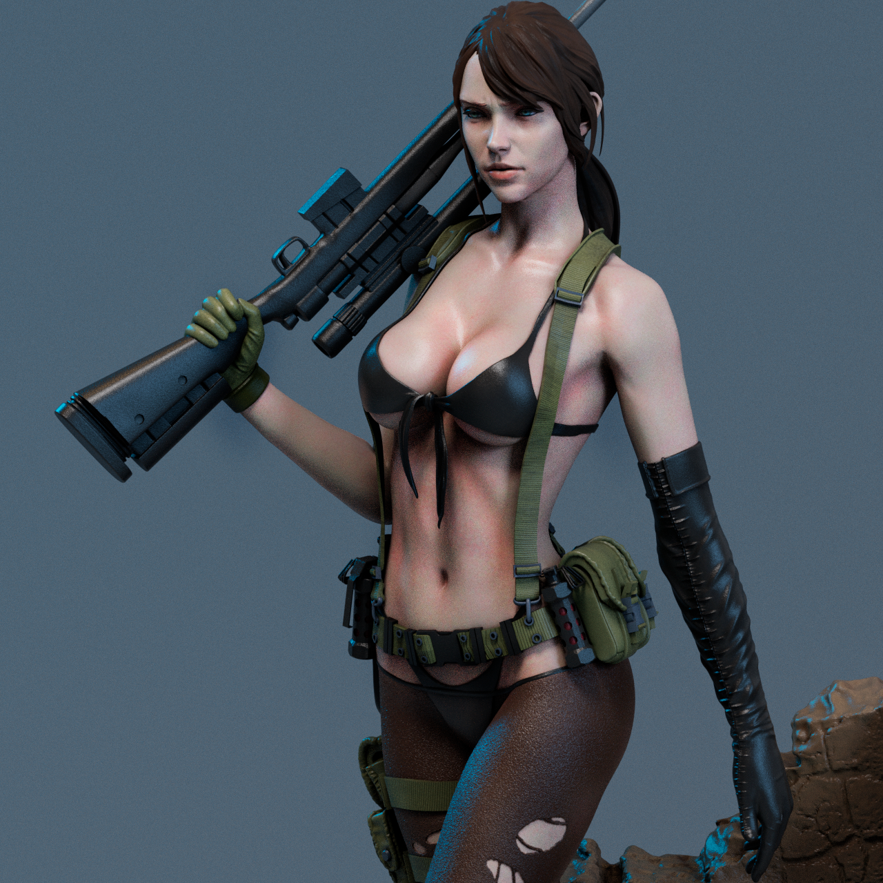 Quiet style Sniper Ghost Girl resin kit – Unpainted 3D Printed Model kit