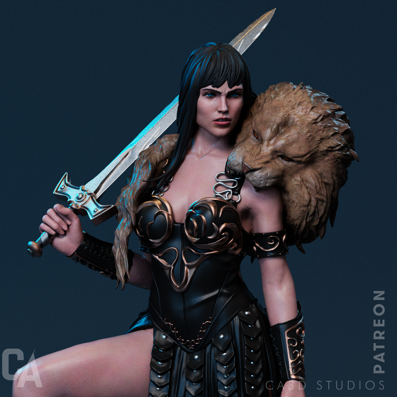 Xena Warrior Princess style Girl resin kit – Unpainted 3D Printed Model kit