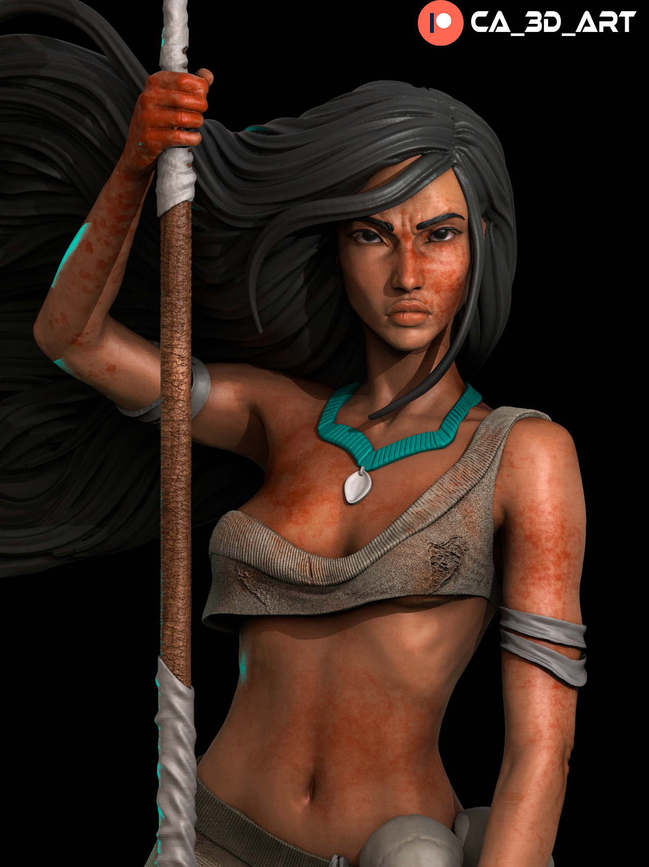 Pocahontas style Nature Spirit Girl resin kit – Unpainted 3D Printed Model kit