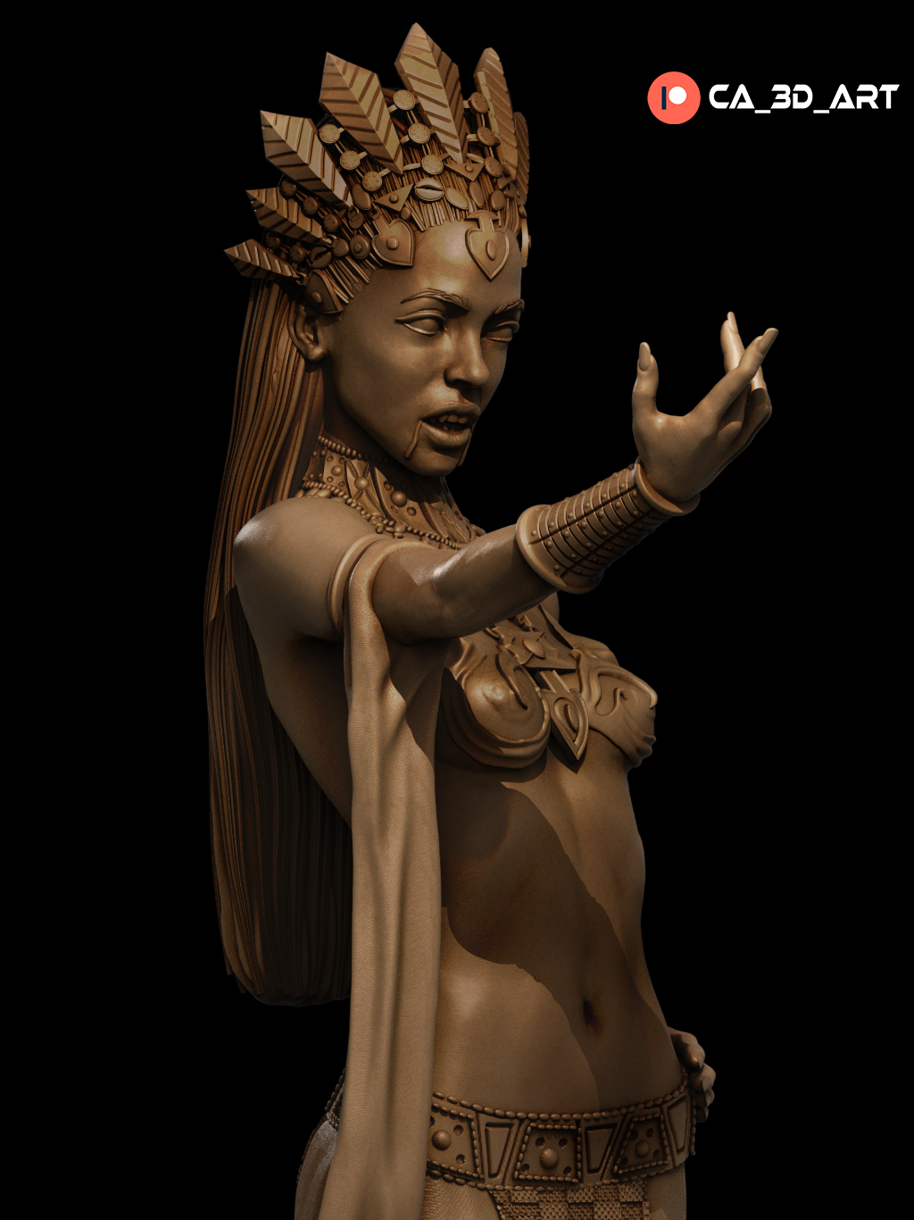 Akasha style Gothic Vampire Queen resin kit – Unpainted 3D Printed Model kit