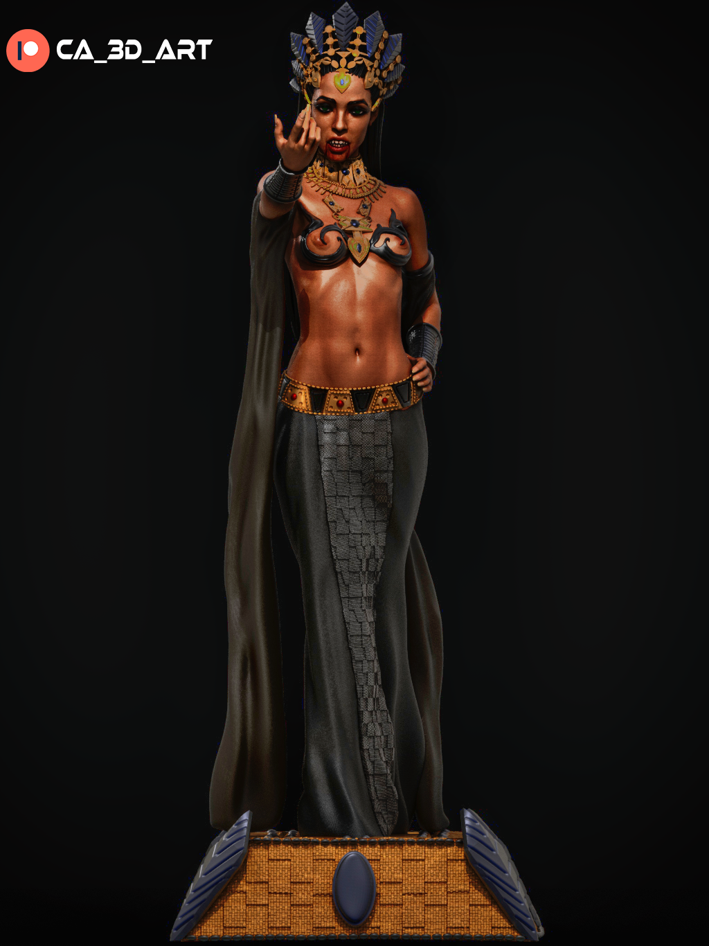 Akasha style Gothic Vampire Queen resin kit – Unpainted 3D Printed Model kit