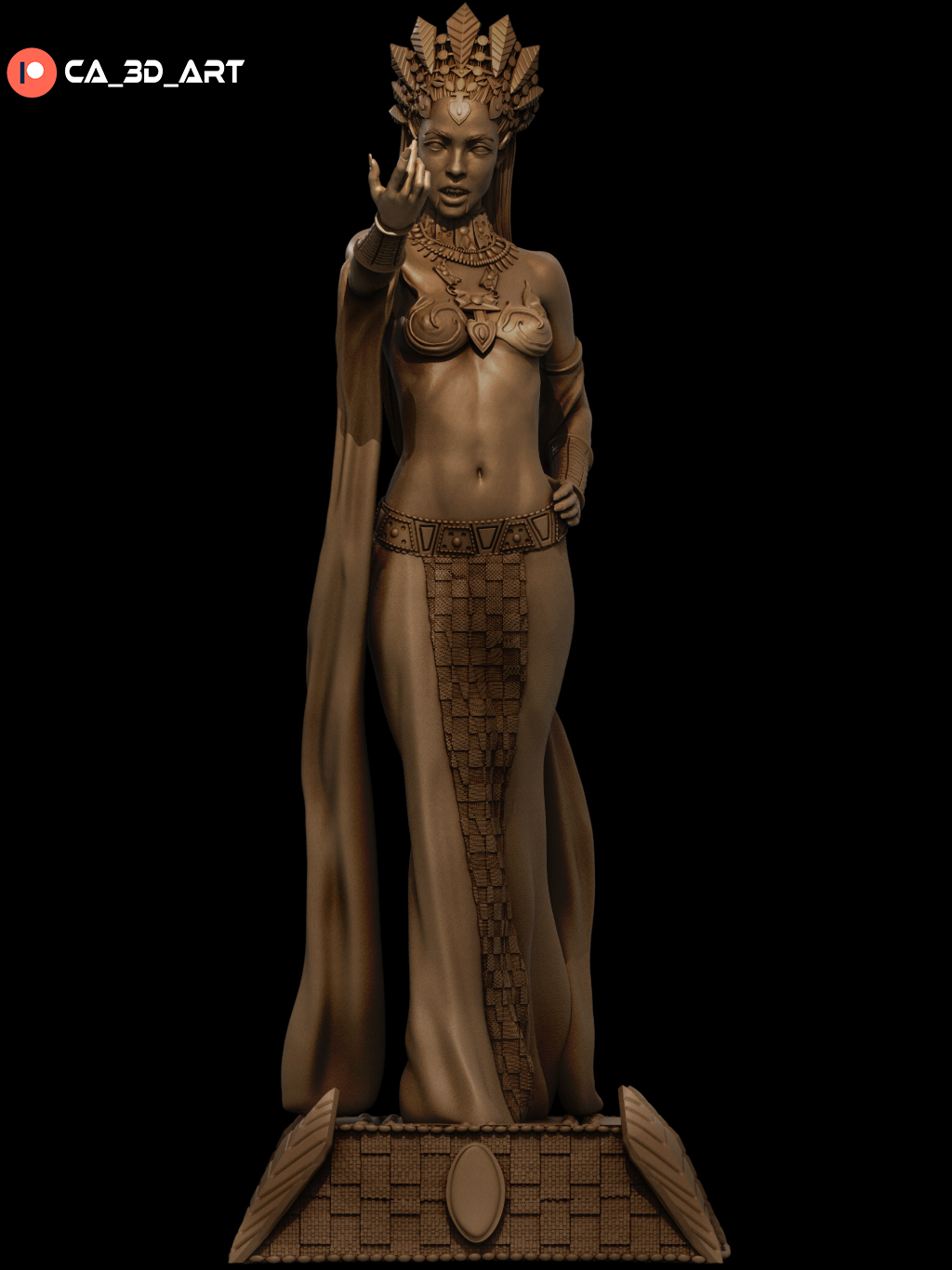 Akasha style Gothic Vampire Queen resin kit – Unpainted 3D Printed Model kit