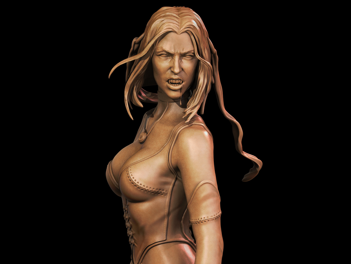 BloodRayne Style Vampire Gaming Unpainted Resin Garage Model Kit (1/6-1/12)