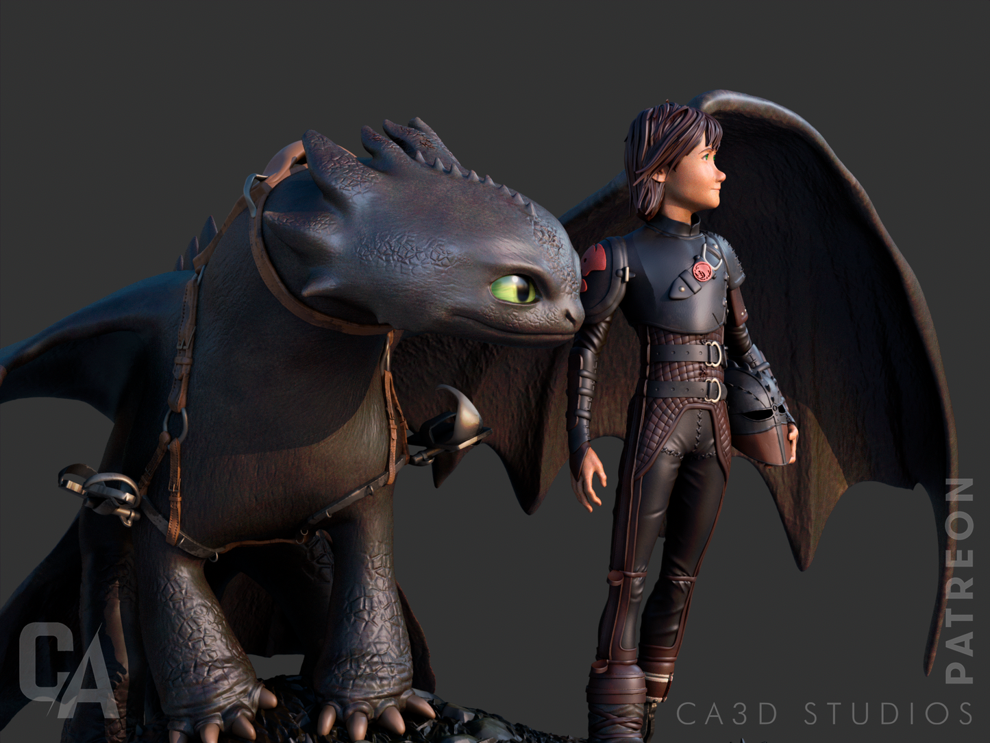 Toothless and Hiccup style Skybound Duo resin kit – Unpainted 3D Printed Model kit
