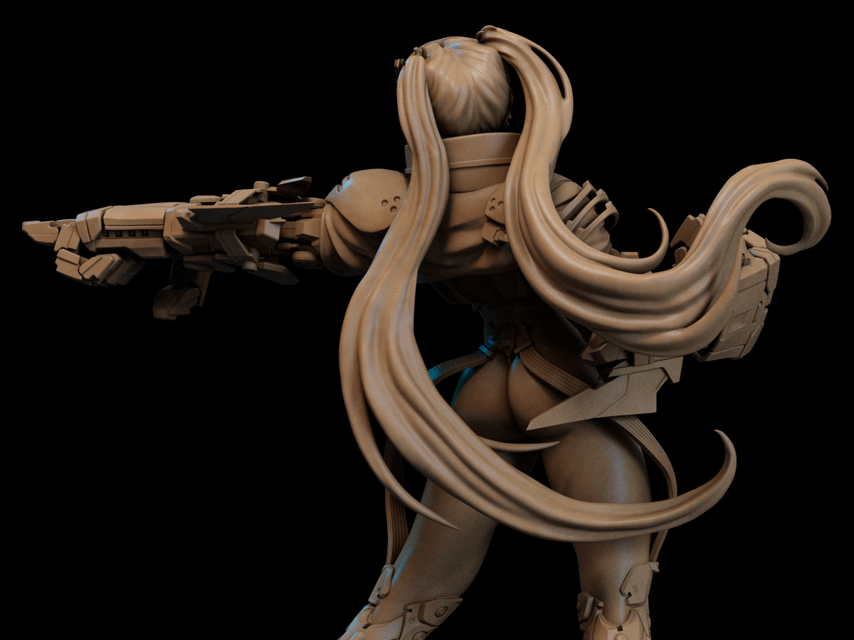Rebecca Smasher Style Cyberpunk Anime Unpainted Resin Garage Kit (1/6-1/12)