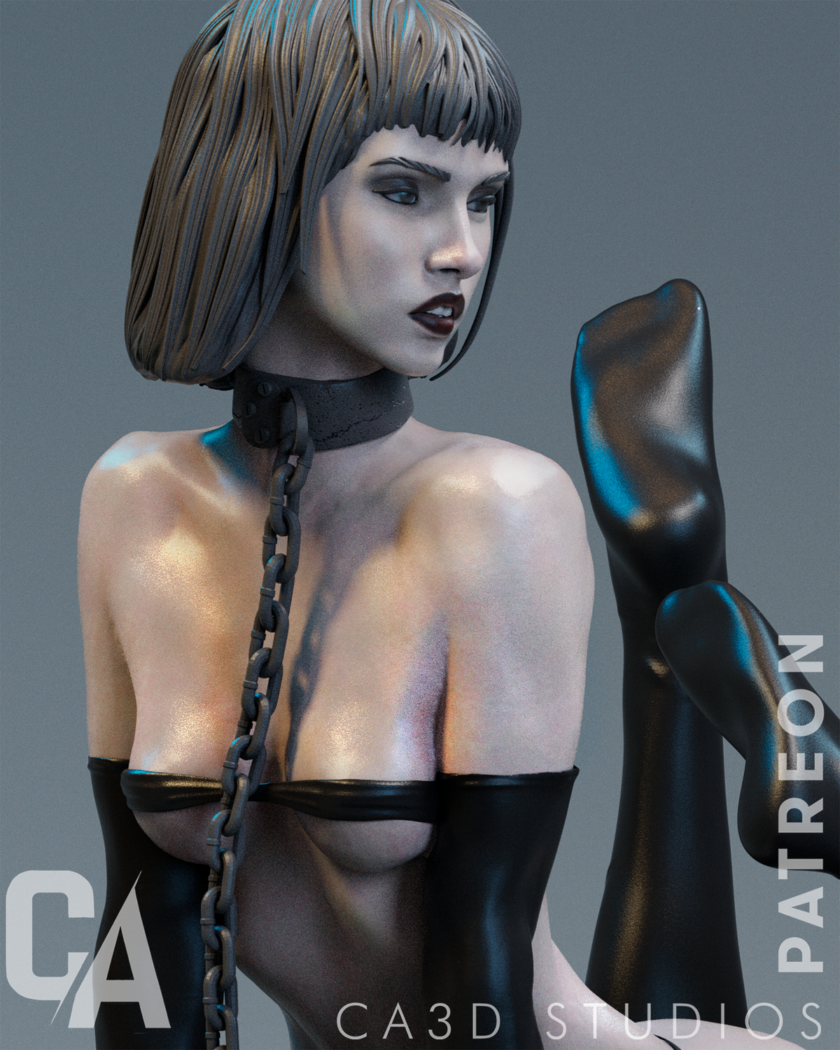 Chained Siren Style Fantasy Monster Unpainted Resin Garage Model Kit (1/6-1/12)